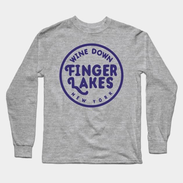 Wine Down Finger Lakes Long Sleeve T-Shirt by PodDesignShop